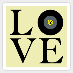 Love for classic 45 vinyl records spin the vintage old school turntable record player Sticker